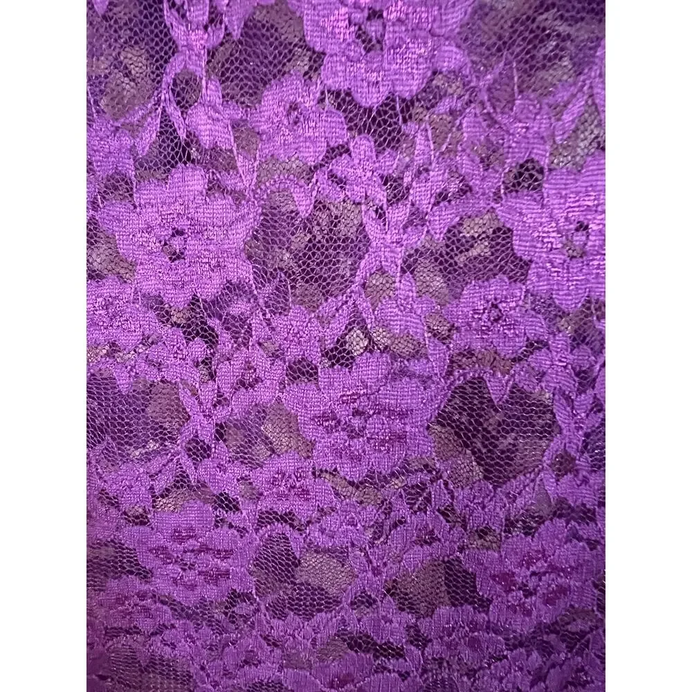 Sexy Sheer Torrid 1X CROP TOP Purple Haze Stretch Lace Festival Festi Blouse NEW - Picture 5 of 13